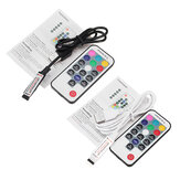 Télécommande RF noire et blanche USB à 17 touches pour bande lumineuse LED RGB 5050 3528 DC5V