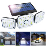 Elfeland 108 LED 8W 6500K 3-Kopf Solar-Wandleuchte im Freien IP65 Wasserdichte Solarleuchte mit 3 Lichtmodi Induktion + Mikro Lichtmodus