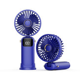 AGSIVO Portable Handheld Fan LED Digital Display USB Rechargeable 6 Adjustable Speed 90 Degree Foldable Cooling Fan