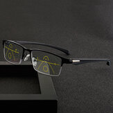 Unisex Anti-blue Light Διπλής Χρήσης Ελαφρύ Πολλαπλής εστίασης Γυαλιά ανάγνωσης μισού πλαισίου Πρεσβυωπικά γυαλιά