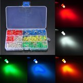 مجموعة ديودات DIY بقطر 5 مم و 500 قطعة للأضواء الثنائية البيضاء والصفراء والحمراء والزرقاء والخضراء
