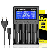 Liitokala Lii-PD4 Smart Bateria Carregador LCD Display 4 Slot Bateria Carregador rápido para bateria de lítio 18650 26650 21700 US / tomada UE