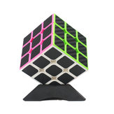 Klassisches Magic Cube Spielzeug 3x3x3 mit PVC-Aufkleber, Geschwindigkeitswürfel aus Kohlefaserblock.