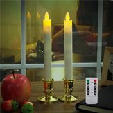 2Pcs Батарея Operated Дистанционное Управление LED Беспламенная таблица свечей Лампа для храмов Хэллоуина