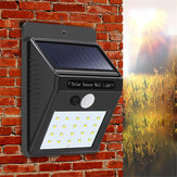 Luz de pared solar con sensor de movimiento PIR de 20 LED a prueba de agua para exteriores, jardín, patio, camino de seguridad