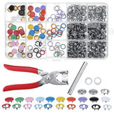 100/200 مجموعة أدوات دبابيس للضغط DIY متنوعة الألوان سناب أزرار معدنية للخياطة