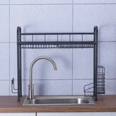 Rozsdamentes acél konyhai edénytartó szárító kamra evőeszközökkel a mosogató fölé