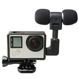 Micrófono externo con adaptador de micrófono juego de bastidor estándar de ajuste para GoPro 4 héroe 3 Plus 3