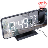 LED Dijital Alarm Saati Elektronik USB Uyanık FM Radyo HD Kırmızı Projektör Zaman Sıcaklık ve Nem Göstergesi Masa Saati
