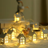 2M Батарея Powered Деревянный дом Стиль Фея Струнный свет 10 LED Фестиваль Рождественский декор в помещении