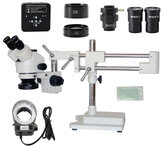 HAYEAR 3.5X 7X 45X 90X soporte de doble brazo Zoom Simul Focal Trinocular estéreo microscopio + 34MP Cámara microscopio para reparación de PCB Industrial