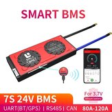 DALY BMS 7S 24V 80A 100A 120A Batterie Lion LiFepo4 de 18650 Carte de protection de batterie Bluetooth 485 vers dispositif USB NTC UART Logiciel Togther
