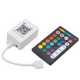 متحكم موسيقى بلوتوث بقوة 6 أمبير و24 مفتاحًا عن بعد RF لشريط LED اللوني + التطبيق