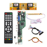 Piastra controllo universale TV LCD LED Controller Driver Board TV/PC/VGA/HDMI/USB+7 tasti+30 cavo LVDS 8 bit+4 inverter lampada
