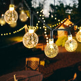 20/50 LED-ekből álló kristálygömb 5M/10M-es Napelemes Lámpa LED Füzér Fények Szolár Girlandok Kert Karácsonyi Dekorációhoz Az Odalémhez