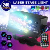 Sem fio 240 padrões Laser luz de palco RGB LED USB projetor festa KTV DJ discoteca luzes festa voz + Controle Remoto