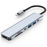 Bakeey 7 in1 Tip-C Klonlama İstasyonu USB-C Hub Adaptör Bölücü, USB3.0 USB2.0 USB-C PD 87W 4K HDMI Uyumlu SD/TF Kart Okuyucu Yuvası, PC Bilgisayar Laptop YG-2121 için