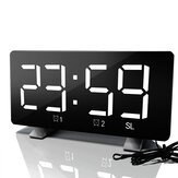 Relógio despertador digital com projeção, luz LED brilhante, rádio FM, função soneca e modo de sono