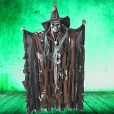 Halloween Hanging Ghost Witch Voice Red Light Eyes Décoration de fête Jouets Fournitures 