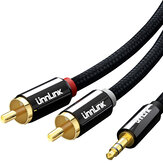 Unnlink 3.5mm Jack to 2 RCA Cable HIFI Aux Audio Cable Conversion Cord for TV Box Speaker Wire Subwoofer Soundbar Amplifiers DVD