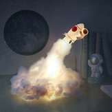 Lámpara nocturna creativa DIY Rocket Light con astronauta LED y carga USB, una decoración para el hogar de niños
