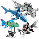 S Innovate 7006A-D Robot Shark Swim Fish Gear Power Speelgoed Blokken Speelgoed 342 Stuks Beweegbaar Cadeau voor Kinderen
