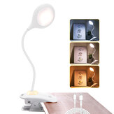 AMBOTHER Touch Reading Lámpara LED Abrazadera Lámpara Luz de escritorio con clip de luz de cama regulable USB