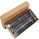 Multifunction Ratcheting Socket Wrench Set Metric with Adapter Socket Screwdriver
