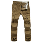 Large Size Outdoor Multi-pocket Overalls Trousers Men's Casual Cotton Wear-resisting Cargo Pantsa