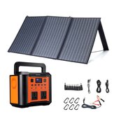 XMUND 300W EU Plug Power Generator Set with 100W Ηλιακά πάνελ 3-USB + DC PD Fast Solar Charger For Outdoor Travel Camping Emergency Energy Supply