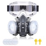 NASUM 308 Wiederverwendbare Atemschutz-Gesichtsmaske mit Schutzbrille und Ohrstöpseln, Filter zum Schutz vor Staub beim Polieren