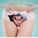 Plus Size Damen 3D Pussy Panties Cute Katze Hund Tier Modal Soft Nahtlose Unterwäsche Slips