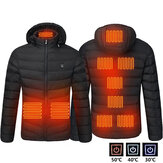 TENGOO HJ-09A Erkekler 9 Bölgeli Isıtmalı Ceket USB Kış Açık Hava Elektrikli Isıtma Ceketi Sıcak Sporlu Termal Kap Kıyafet Isıtmalı Pamuk Ceketi