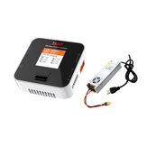 Carregador de bateria de lítio Lipo ISDT Q6 Nano BattGo 200W 8A na cor Branca com adaptador de fonte de alimentação LANTIAN 24V 16.6A 400W
