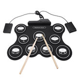 iWord G4009 9 Pads Elektronisches Schlagzeug Portable Roll Up Drum Kit USB MIDI Drum mit Trommelstöcken Fußpedal für Anfänger