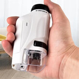 Microscopio de bolsillo Mini Microscopio de mano con luz LED Microscopio portátil 60X-120X de ampliación Juguete científico educativo para exploración y aprendizaje
