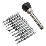 10pcs 900M-T Lead Free Soldering Iron Tips + 1 Iron Casing for 936 AOYUE YIHUA ReWork Station Iron