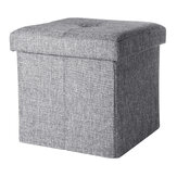 Boîte pliante de rangement, tabouret polyvalent en lin pour canapé, repose-pieds ottoman carré pour maison et bureau