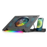 BlitzWolf® BW-HS1 RGB Laptop Cooling Pad with 5 Strong Cooling Fans, Metal Mesh Panel, Adjustable Height, 2 Speeds Adjustment, Phone Holder for Up to17.3 inches Laptop