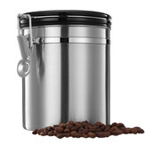 1.5L Gümüş Paslanmaz Çelik Mühürlü Kahve Çekirdeği Çay Saklama Kabı Mutfak Saklama Kabı