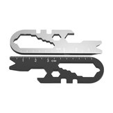 DIGOO DG-XBS 8 in 1 EDC Multi-purpose Stainless Steel Wrench Key Chain Tools Screwdriver Bottle Opener Gauge Portable Tool