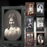 Moldura 3D de fotos de fantasmas, quadros de imagens de horror com rostos em mudança. Decoração para festa de Halloween, adereço de decoração