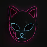 Маска с светящимися светодиодами Галлоуинский Вспышка Маски японской анимации Танцевальные принадлежности Маска Светящаяся лицо кота