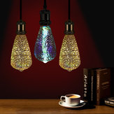 Bombilla de vidrio retro Edison LED E27 4W ST64 con efecto de fuegos artificiales 3D, lámpara de luz AC85-265V