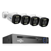 Hiseeu 8CH PoE-säkerhets-övervakningskamerasystem Inställning Färgstark nattsyn 2-vägs ljud APP Fjärrövervakning H.265 AI Ansiktsigenkänning IP66 Vattentät utomhus IP-kamera NVR Set