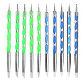 5 x 2-Wege-Kugelstifte Punktierungswerkzeuge Silikon-Farbformer-Pinselstift für Polymer-Ton-Keramik