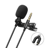 BlitzWolf CM1 Mini 3.5MM Omnidirectional Lavalier Cardioid Microphone HiFi Sound Noise Reduction Mic for YouTuBe Live Broadcasting SLR Camera Recording DJI OSMO Action Sports