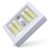 Interruptor de parede com luz noturna LED COB alimentada por bateria, autoadesivo, armário branco brilhante a 6000K
