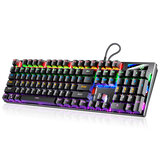 لوحة مفاتيح ألعاب ميكانيكية بمفاتيح 87/104، إضاءة LED خلفية زرقاء وحمراء ، تبديل سلكي USB ، لاب توب ألعاب كمبيوتر محمول ، ضد الأشباح.