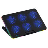 Basi di raffreddamento per laptop FREDDOFREDDO con illuminazione RGB, 6 ventole e supporto per cellulari per laptop fino a 17 pollici